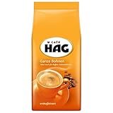 Café HAG Ganze Bohnen entkoffeiniert, Ideal für schwarzen Kaffee mit feiner Crema, Kaffee ganze Bohnen, 500 g