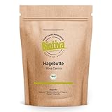Hagebuttenkapseln Bio 180 Kapseln - 650mg - EU Anbau - Rosa Canina - Hagebutten - Abgefüllt und kontrolliert in Deutschland - Biotiva