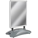 tectake® A1 Kundenstopper, DIN A1 Plakatständer, wetterfester Aufsteller Ständer, Werbeaufsteller rollbar, Wegweiser, Werbetafel für aussen und innen, beidseitige Tafel für Plakate, inkl. 2 Folien
