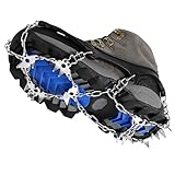 INYEEXUP Steigeisen für Bergschuhe Herren und Damen, Grödel für Wanderschuhe mit 28 Hochwertiger verstärkter Edelstahl Spikes, Grödeln Ideal zum für Wandern Trekking Walking Klettern(L)
