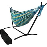 GWFBLID Hängematte mit Gestell Strapazierfähig Robust transportabel Outdoor Stabhängematte 300kg Tragkraft Reisehängematte Campinghängematte für Garten Balkon