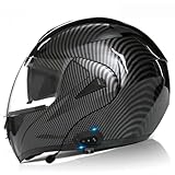 Modularer Motorradhelm Mit Bluetooth, Bluetooth-Integralhelm Mit Doppelvisier, ECE/DOT-Geprüft, Klapphelm Für Erwachsene (Herren Und Damen) H,S(55-56CM)