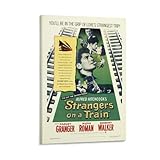 TMWHONG Klassisches Filmposter 'Strangers on a Train' (1), klassisches Filmposter, Leinwand, Kunst, Gemälde, Büro, Zuhause, Wanddekoration, 30 x 45 cm