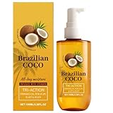 Kokosnussöl-Formel-Körperöl – 100 Ml Feuchtigkeitsspendendes Körperöl, Straffende, Feuchtigkeitsspendende Brasilianische Kokosnussöle | Für Ganztägige Flüssigkeitszufuhr | Pflegelotion Butter Für Hüft