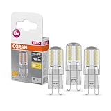 OSRAM BASE LED Lampe PIN, Pinlampe mit G9 Sockel, 2,60 W, Ersatz für 30W-Glühbirne, Warmweiß (2700K), 3er-Pack