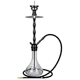 Heavensent© Classic Shisha, Wasserpfeife für Einsteiger, Silikonschlauchset, Steinkopfset mit Kamin, Kohlezange, Dichtungen inkl.