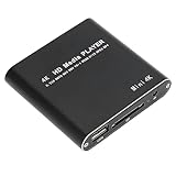 VBESTLIFE 4K Media Player, HD Video Player Media Player, mit Fernbedienung, Digitaler MP4-Player, für HD Multimedia Interface AV USB-Speicherkarten(Schwarz)