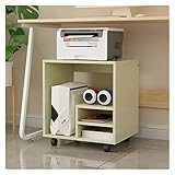 JJTOOLS Bürodruckerständer Druckerständer Rack Büro Laser Multifunktionsdrucker Kopierer Scanner Rack Rack Multifunktionsregal Computer Hauptrahmen Druckerständer mit Stauraum (Farbe: Beige)