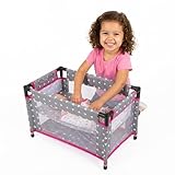 Kinderplay Puppenreisebett – Faltbares Puppenbett bis 46 cm – Mit Tragetasche & Bettwäsche – Für Baby Born & Baby Annabell – Leichtes Spielzeugbett mit Netzseiten