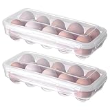 deegbbyi 2 Stück Kasten Aufbewahrungsbox für Eier Organizer, 10 Fächer Halterbox Eierablage, Eier Container Organizer, Eieraufbewahrungsbox Für Kühlschrank, für Den Täglichen Gebrauch