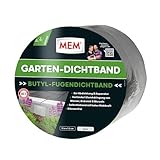 MEM Garten-Dichtband 10 m x 7,5 cm, Butyl-Fugendichtband, Lösemittelfreies und Selbstklebendes Dichtungsband, Klebt Enorm, Grau