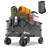 Sekey XXL Plus Bollerwagen Faltbar mit Bremsen 200L 200KG Belastbar, Extra Breite Reifen All Terrain Bollerwagen, Patentiert Zusammenfaltbar aus Vier Richtungen, XXL-PlusB 4011, Anthrazit