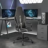 LAPOOH Gaming-Stuhl mit Massage, Kunstleder, Farbe Camouflage und Schwarz, Schreibtischstuhl, Gamerstuhl, Bürostuhl, Computerstuhl, Bürostuhl - 345567