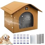 Kühlendes Katzenhaus für Welpen, isoliert, kühl, tragbar, mit saugfähigen Taschen und Eisbeutel für Katzen, Hunde, Haustiere im Innenbereich