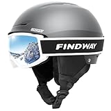 Findway Skihelm und Skibrille Set, SnowboardHelm mit Brille für Damen und Herren Erwachsene Skihelme für Männer, Frauen und Jugendliche