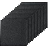 VEVOR Teppichfliesen zum Abziehen und Aufkleben, 61 x 61 cm, selbstklebende Teppichbodenfliesen, weich gepolsterte Teppichfliesen, DIY-Installation für Schlafzimmer, Wohnzimmer, (15 Stk., Schwarz)