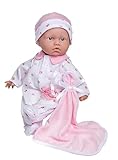 JC Toys La Baby Kaukasisches Babypuppen-Set - Weiche 28 cm Babypuppe, Waschbar, Abnehmbares rosa Outfit mit Hut, Decke & Schnuller, Für Kinder ab 12 Monaten