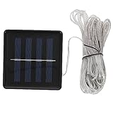 iplusmile Solarbetriebenes Lichterkette für Sonnenschirme LED Dekorationslichter für Garten und Terrasse Weißlicht Einfache Installation für Bbq Camping und Gartenpartys