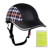 Devitrye Fahrradhelm mit Sonnenblende, Baseball-Fahrradhelme für Erwachsene, PU, verstellbar, leicht, für Damen und Herren, 10 Farben (Raster, groß)
