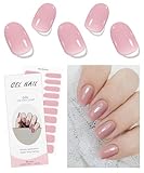 JMEOWIO Nagelfolie Creme Rosa Gel Nail Nagelfolien Selbstklebend Nagelsticker Uv Härtend Dekoration Nageldesign Zubehör