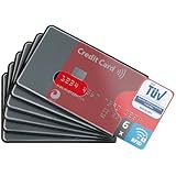 valonic TÜV geprüfte RFID Blocker Schutzhülle - 6 Stück - Sicherheit gegen Datenklau - NFC Schutzhüllen - Kartenhülle für Kreditkarten und EC Karten, EC Kartenhülle für Bankkarten