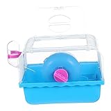 Garneck Tragbarer Hamsterkäfig mit Wasserbehälter Transparente Haustierunterkunft für Hamster Chinchillas und Kleine Tiere für Spiel und Schlaf