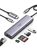 UGREEN USB C Hub Docking Station USB C Adapter mit 4K 60Hz HDMI, LAN Ethernet , 100W PD, SD/TF Kartenleser, 2 USB 3.0 Kompatibel mit MacBook, iPad, Surface Pro 8/7, iMac, Mac Mini M1, XPS usw.