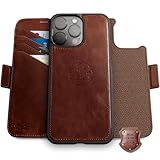 Dreem Fibonacci Wallet Case for iPhone 16 Pro Max / 2-in-1 Shockproof case; MagSafe Compatible with Detachable Luxury Real Leather Folio; RFID Card Protection; for Women and Men [Chestnut]