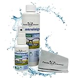 PANDACLEANER Brillenreiniger | 50ml Spray + 250ml Nachfüllflasche | ohne Alkohol | Streifenfreie Reinigung und Anti-Beschlag-Formel | Made in Germany