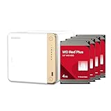 QNAP TS-462-4G-44WD-US 4 Bay Multimedia Desktop NAS mit 12TB Speicherkapazität, vorkonfiguriertes RAID 5 WD Red Plus HDD Bundle