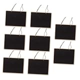 CLISPEED 8 Stück Teiliges Holz Kreidetafel zum Aufhängen Doppelseitige Beschreibbare Tafeln mit Seil Vielseitige Hängende Schiefertafeln für Hochzeit Memo Garten und Küchendekoration