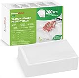 Bonsenkitchen Vakuumierbeutel 15x23cm, 200 Beutel Profi-Folienbeutel für alle Vakuumiergerät, vakuumbeutel für lebensmittel, Sous Vide Gefrierbeutel, sehr stark & reißfest, BPA-frei, VB31