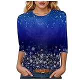 Karneval Shirt Damen 3/4 Ärmel Karnevals Maske Druck Maskerade Karnevalshirt Fasching Langarmshirt Rundhals Bequeme Weich Oberteile Streetwear 70er Jahre Faschings Kostüme Tshirt Frauen