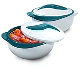 Pinnacle Salatschüssel/Suppenschüssel, Servierschüssel, Salatschüssel mit Deckel, hervorragende Schüssel für Urlaub, Abendessen und Party, 2 Stück – Türkis