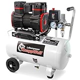 KnappWulf Flüsterkompressor KW6024 Luftkompressor Druckluftkompressor 24L Tank, 1500W, 69dB, 10 Bar Betriebsdruck, 256L/min Luftdurchsatz, mit Wasserabscheider, leise, 230V