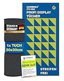 Carbigo® 210 GSM Profi Mikrofasertuch Display – Streifenfreie Reinigung von Display, Brillen, Bildschirmen – Fusselfreies & weiches Microfasertuch Display – Innovatives Poliertuch Display 30x30cm (1x)