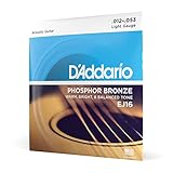 D'Addario Gitarrensaiten Westerngitarre - Gitarrensaiten Akustikgitarre - Acoustic Guitar Strings - EJ16 - Light, 12-53 - 1-Stück