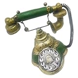TOBBOMEY Retro Kabeltelefon aus Resin Vintage Wählscheibe Festnetzmodell Dekoratives Europäisches Bürotelefon für Wohnzimmer und Schlafzimmer Langlebiges Antikes Design Multifunktional als