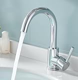 Fransiton Wasserhahn Bad Hoch, wassersparende Waschtischarmatur (Chrom)