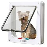 Nobleza - Katzenklappe Hundeklappe 4 Wege Magnet-Verschluss für Katzen, Hundetür Katzentür Haustierklappe Haustiertür, Katzenklappe Innentür für Katzen und Kleine Hund (Weiß, L)