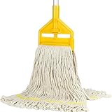 CHIZISX Bodenwischer aus Baumwolle, strapazierfähig, langer Griff, Holz, für tägliche Reinigungsaufgaben auf mehreren Bodenbelägen