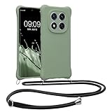 kwmobile Necklace Case kompatibel mit Xiaomi Redmi Note 14 Pro 5G / Poco X7 Hülle - Cover mit Kordel zum Umhängen - Silikon Schutzhülle Graugrün