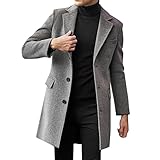 Briskorry Herren Plus Size Wintermantel Reverskragen Langarm Gepolsterte Lederjacke Vintage Verdicken Mantel Schaffelljacke Herren Ski Rolli