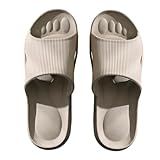 Healvian 1 Paar Hausschuhe Herren Damen Rutschfeste Pantoletten Sommer Hausschuhe Khaki Bequeme Atmungsaktive Slipper für Zuhause für Entspannte Abende