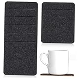 BAZEITFLOW 8 Stück Doppelseitige Kork Filzuntersetzer Quadratisch Hitzebeständig Wasserabsorbierend rutschfest für Getränke Schutz von Möbeln Büro und Zuhause