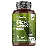 Garcinia Cambogia Fruchtextrakt - 1000mg pro Kapsel - 60% Hydroxycitronensäure - 2 Monate Vorrat - 60 vegane Kapseln - Glutenfrei - Pure Garcinia Malabar Tamarind von WeightWorld