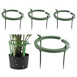 Tagtight 4 Set Automatische Bewässerung Hydro Wasserringe Pflanzen Bewässerung mit 3 Beinstützen, Tröpfchenbewässerung mit Integriertem 1/8 Einlaufstutzen mit Widerhaken, zum Pflanzent
