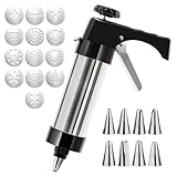 Gebäckpresse, Spritzgebäck Presse, Garnierspritze Set Mit 13 Cookie Discs 8 Spritzaufsätzen, DIY Keksmaschine Zum Backen Dekoration