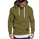 FASLOLSDP Herren Kapuzenpullover Baumwolle Sweatshirt Pullover Rundhals Langarm Slim Fit Training Hoodie Baumwollmischung Pulli Männer Farbblock Sweatshirt