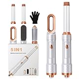 Hair Styler Set 5 In 1 Hairstyler Multistyler, Airstyler mit Rundbürstenföhn, Warmluftbürste, Haartrockner, Lockenstab, Glättbürste für Alle Haartypen, Trocknen, Glätten, Locken
